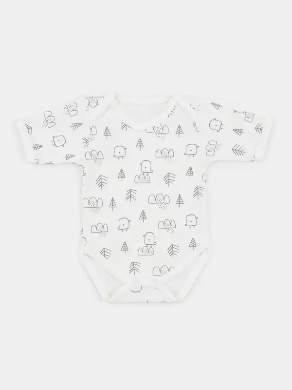 Боди Mowbaby Birds с коротким рукавом (3 шт.) milk арт. 6282