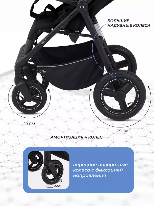 Коляска прогулочная Mowbaby Nimbus Air Grey