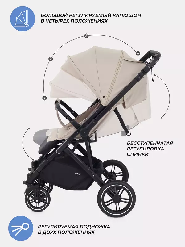 Коляска прогулочная Mowbaby Turbo 2.0 2025 Beige